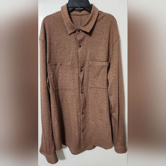 LululemonMen’s Soft Knit Overshirt Size  XL heathered roasted brown - Picture 2 of 5
